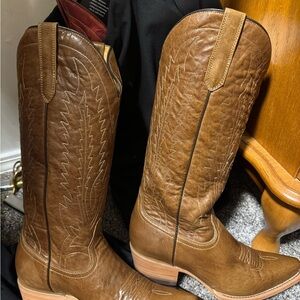 NWT Black Star Brown Leather Cowboy Boots